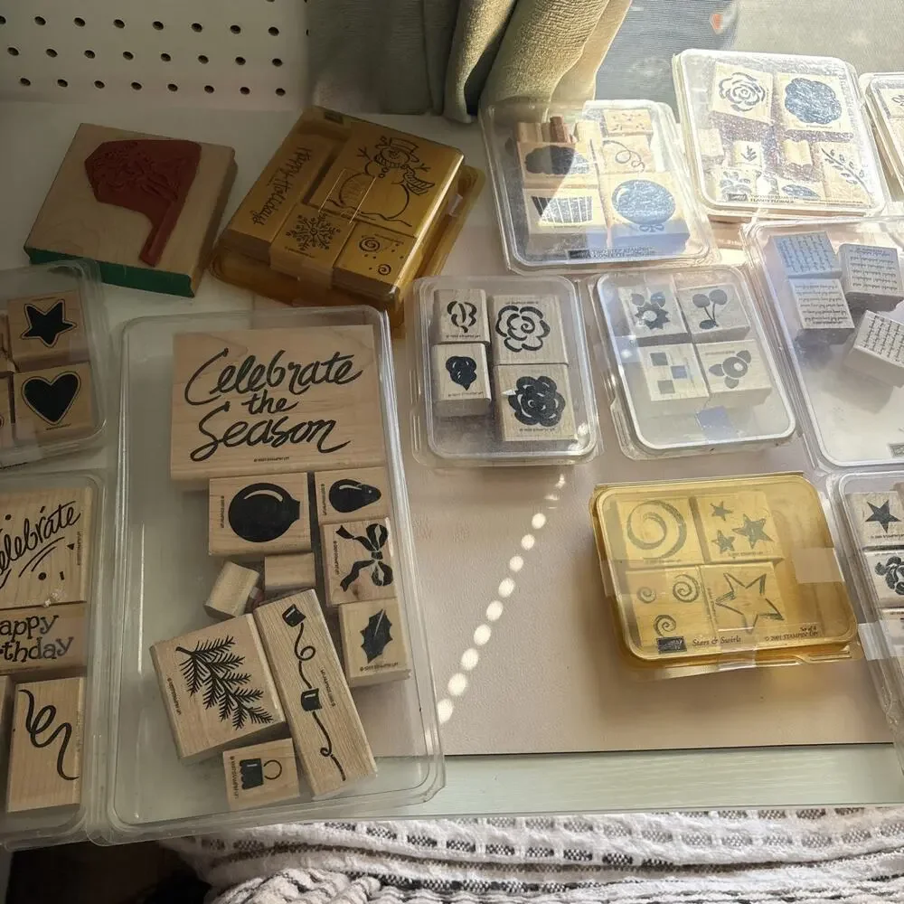 Stampin’ Up! HUGE Collection Vintage 80s 90s Wood Rubber Stamps Many Sets Styles